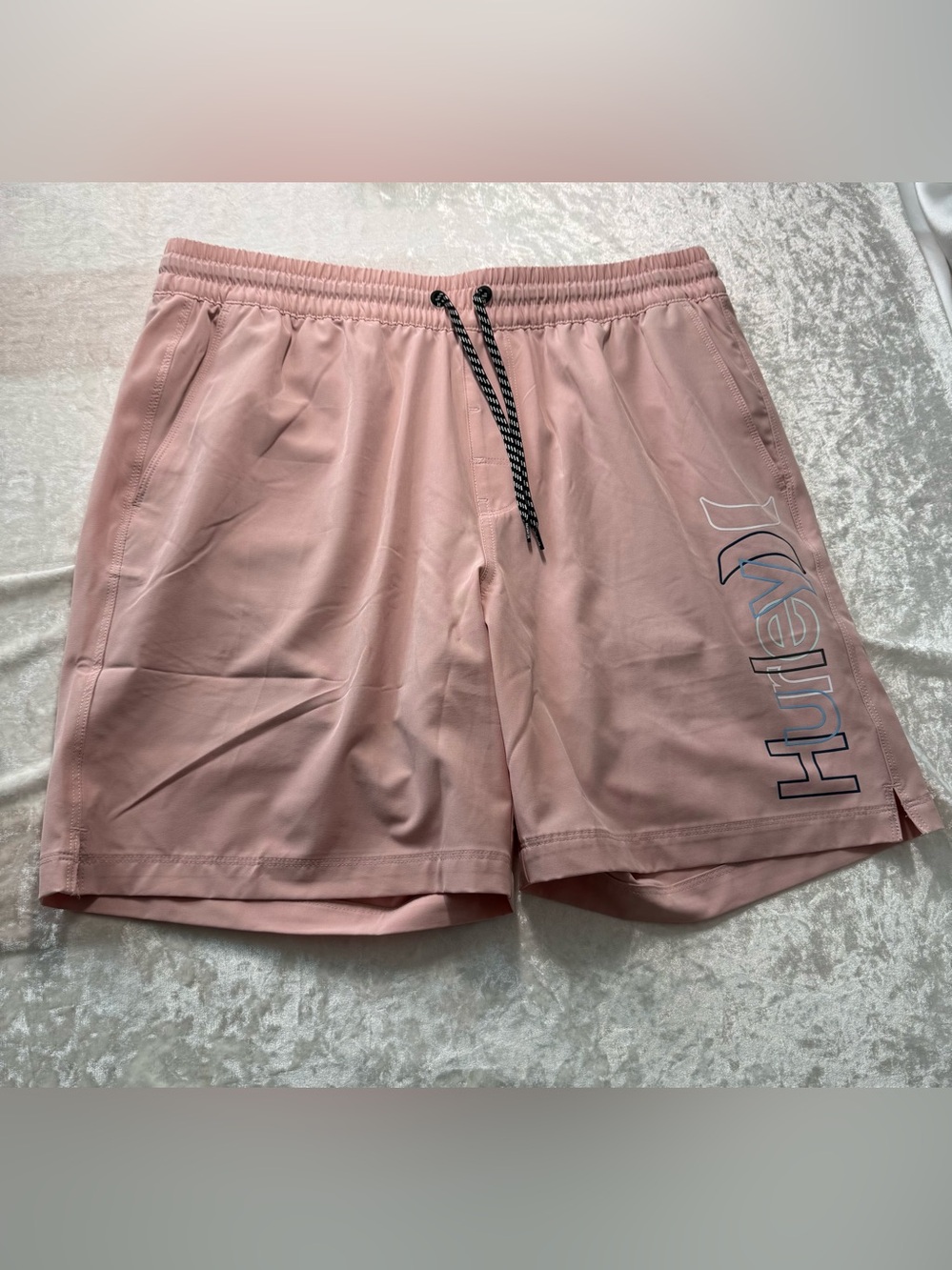 Hurley Men’s Swim Trunks Blush Pink L Hybrid Board Shorts NWOT Lined Large